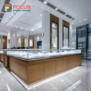 Minimalist Jewelry Store Display Furniture Wood Frame Mall Counter Glass Showcase - Product Image 5