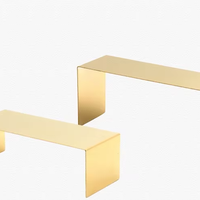 Étagère de présentation de vêtements en métal mat électroplaqué, pliable, écologique, lavable, personnalisable, chic, facile à assembler, pour boutique