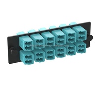 Pour panneau adaptateur de fibre LC 12 ports compatible Panduit Opticom avec 24 fibres OM3/OM4 LC Duplex Aqua FAP12WAQDLCZ fibres optiques