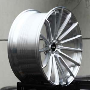 Jantes forgées multi-rayons fins HTOR 21x9.5 22x10 22x11 23x10 5x112 5x120, finition argent brossé, pour Flying Spur M760i <span class=keywords><strong>Continental</strong></span> GT V8 - Product Image 4