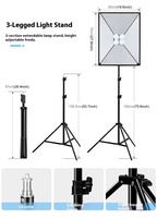 Ensemble d'éclairage professionnel 50*70CM E27 Softbox pour la photographie de produits de portrait et la diffusion en direct