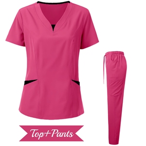 Gommage médical robe chirurgicale d'allaitement gommage élastique de haute qualité soins de santé pharmacie couleur unie uniforme vente en gros vêtements de travail unisexe - Product Image 3