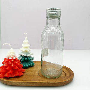 Petite bouteille en verre vide pour sauce ou gelée, capacité 330 ml, avec bouchon à vis en aluminium ROPP pour jus - Product Image 4