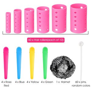 Ensemble de bigoudis magnétiques lisses de plusieurs tailles, outils de coiffure DIY, bigoudis en plastique avec pinces et filet à cheveux - Product Image 3