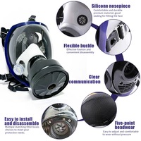 Masque à gaz intégral CF02 RD40 avec filetage 40 mm, filtre en silicone réutilisable et remplaçable de classe 2 pour applications multi-gaz, chimiques et industrielles