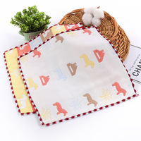 Jiaoaoao-serviette carrée absorbante en coton, mouchoir de poche, motif personnalisé, pour enfants