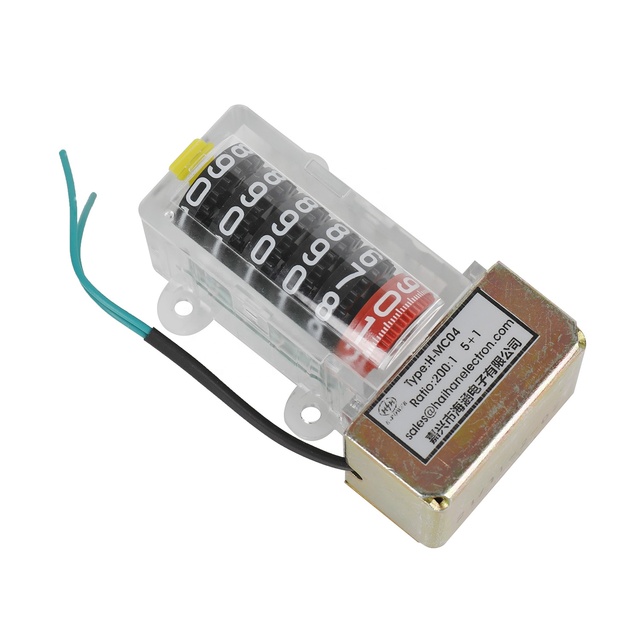 E-POWER H-MC04D 200:1 and 5+1 Ratio Stepper Motor Counter with Wire Leads for Energy Meter Electronic Components