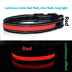 USB-Aufladbares Leuchtendes Hundehalsband Verstellbares Halsband Mit Schalter Bedruckbares Logo Und Anhänger für Nachthundeausflüge - Product Image 4