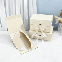 Boîtes cadeaux d'anniversaire de luxe en papier recyclé personnalisées transfrontalières, pliables, avec nœud papillon, fermeture magnétique, couleur unie, finition mate