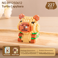 Lot de blocs de construction micro-diamants Tortue Capybara en gros, 227 pièces, mini-briques animales en forme de coquille, fournisseur en vrac, cadeau d'anniversaire