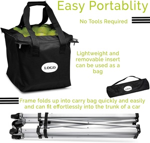 Hoge Kwaliteit Grote Opvouwbare Tennisbalkar Op Wielen Tennisbal Hopper Basket <span class=keywords><strong>Trolley</strong></span> Voor Honkbal-En Tennistraining - Product Image 3