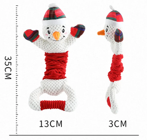 Juicepet Luxury Christmas Interactive Pet Toys Cotton Dog Toys With Squeaky Sniffing Stretchable Rebound Durable Plush for Dogs - Product Image 3