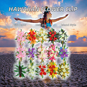 Pinzas para el Cabello con Flores de Tuberosa y Lirio Araña de Seda Artificial, Estilo Hawaiano Kylin, para Mujeres, Baile Hula - Product Image 2
