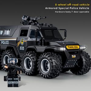 Di alta qualità <span class=keywords><strong>modellino</strong></span> di auto in <span class=keywords><strong>scala</strong></span> <span class=keywords><strong>1</strong></span>:<span class=keywords><strong>24</strong></span> 8WD fuoristrada giocattolo della polizia camion dei pompieri giocattoli per auto con illuminazione - Product Image 3