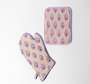 Modern Style Cotton <b>Baking</b> <b>Set</b> with Apron Gloves and Pot Holder Kitchen Apron Adjustable Custom for Wholesale Price - Product Image 3