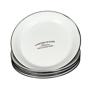 <span class=keywords><strong>Petite</strong></span> assiette de service <span class=keywords><strong>en</strong></span> <span class=keywords><strong>fer</strong></span> émaillé certifié, 2 pièces, pour la promotion - Product Image 4