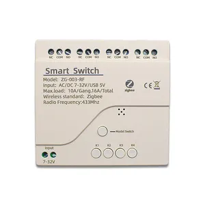 Mô Đun Công Tắc Thông Minh Zigbee 4CH 10A Rơle Điều Khiển Động Cơ DC & Động Cơ AC Làm Việc Với Alexa Google Assistant Tuya Smart Life 433 Remote