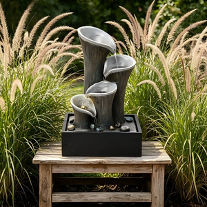 <span class=keywords><strong>Fontaine</strong></span> d'eau en résine à quatre niveaux en forme <span class=keywords><strong>de</strong></span> <span class=keywords><strong>lys</strong></span> calla avec lumière LED pour <span class=keywords><strong>la</strong></span> décoration intérieure et extérieure - Product Image 3