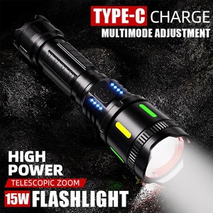 <b>Rechargeable</b> Flashlight 1000M Beam Distance Ultra Bright <b>Led</b> Portable Outdoor Tactical Torch With White Laser <b>Light</b> - Product Image 4