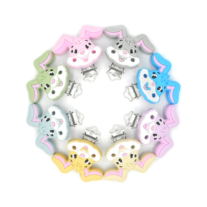 Clip de silicona seguro para animales, mordedor, cadena para <span class=keywords><strong>cochecito</strong></span> de bebé con cuentas, cadena para chupete, juguete de silicona masticable suave para niños, clips para chupete - Product Image 5