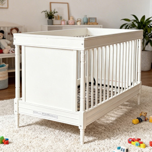 Multifunctional White <strong>Europe</strong> Girls Adjustable Height Sleeping Cot Wooden Bed <strong>Crib</strong> for Newborn 0-3 Years - Product Image 3