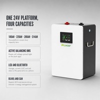 Système d'énergie solaire hors réseau, batterie au phosphate de fer et de lithium 24V 100Ah 200Ah 300Ah, stockage mural avec équilibrage actif