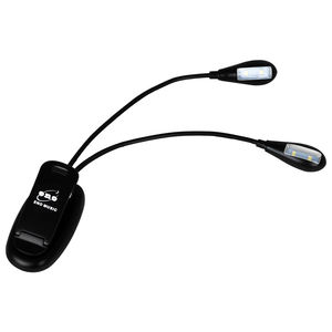 Venta al por mayor con batería externa, luz de clip de luz LED de puntuación de música de doble cabezal de doble Polo, negro - Product Image 6