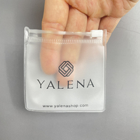 Petit sac transparent en PVC transparent pour bijoux personnalisés pochette de sac d'emballage de bijoux en silicone deux côtés marron avec fermeture éclair