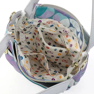 Patterned Hand-Held Shoulder Bag Detachable Chain Strap Durable Foldable Polyester Fiber + Synthetic Leather Handbag Zipper 3L+ - Product Image 5