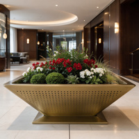 Jardinières en acier galvanisé pour l'extérieur, pots de fleurs en métal pour jardin, patio, décoration de rue