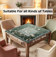 Tapis de jeu de mahjong vert chinoiserie personnalisé, antidérapant, insonorisant, motif oiseaux et fleurs, accessoires pour poker et dominos
