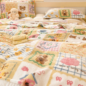 Couverture en peluche double face avec des thèmes d'automne et d'hiver, mignonne couverture en peluche flocon de neige, imprimé en flanelle corail, couverture en laine - Product Image 6