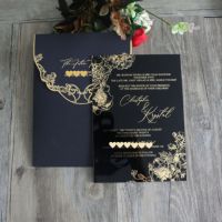 Tarjetas de Invitación de Acrílico Transparente con Juego de Sobres Personalizados para Invitaciones de Boda
