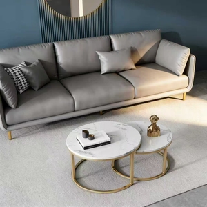 <span class=keywords><strong>Canapé</strong></span> en cuir tendance <span class=keywords><strong>3</strong></span> <span class=keywords><strong>places</strong></span> blanc et beige contrasté, <span class=keywords><strong>canapé</strong></span> moderne de luxe léger et <span class=keywords><strong>confortable</strong></span> pour salon avec pieds en métal élégants - Product Image 5