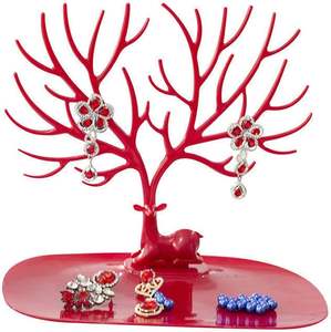 ชั้นวางจิวเวลรี่รูปต้นไม้สำหรับเก็บต่างหู สร้อยคอ แหวน จี้  พร้อมถาดและชั้นวางโชว์ - Product Image 5