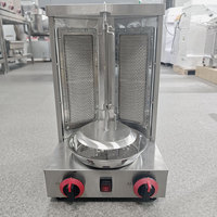 Machine à Kebab à Gaz Rotative Automatique d'Usine avec Deux Brûleurs pour Poulet, Shawarma et Kebab de Dinde