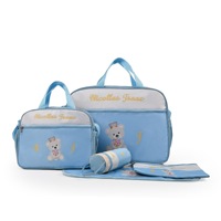 Deellt mode maman sac cinq pièces ensemble bébé couches couches sacs Nylon femmes sac à dos Polyester bébé sacs pour les mères