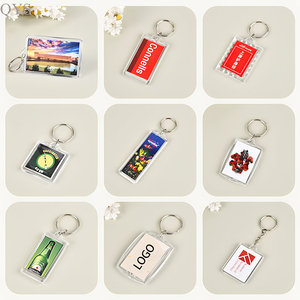 QYS Double Sided <b>Blank</b> Picture Acrylic Keychain Personalised Photo Key Fob Holder with Split <b>Ring</b> for Insert Photo - Product Image 6