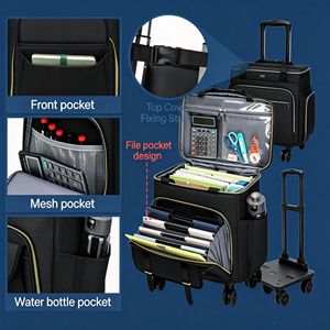Bolsa de Maestra con Ruedas de Gran Capacidad Personalizada, Carrito Multifuncional con Asa Desmontable, Múltiples Compartimentos, OEM/ODM - Product Image 3