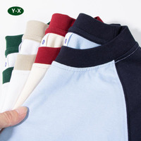 Y-X plus récent t-shirt en coton de couleur contrastée unisexe 230gsm T-shirt raglan surdimensionné de baseball lourd pour hommes et femmes