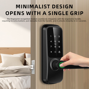 Kunci Pintu Pintar YAGU Tuya Wifi untuk Kamar Tidur, Tanpa Kunci, Sidik Jari, Kenop Pintu Elektrik, Gagang Pintu Biometrik, Kunci Deadbolt Pintar - Product Image 2