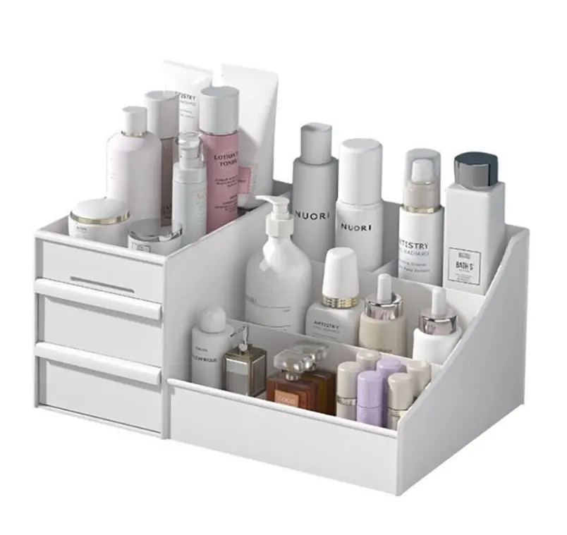 Kotak penyimpanan kosmetik, tipe laci desktop perawatan kulit lipstik multifungsi kotak penyimpanan makeup organizer