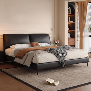 Cama doble moderna con orejas <span class=keywords><strong>de</strong></span> <span class=keywords><strong>elefante</strong></span> <span class=keywords><strong>de</strong></span> cuero estilo minimalista para dormitorio principal suave con función <span class=keywords><strong>de</strong></span> masaje para cama <span class=keywords><strong>de</strong></span> boda - Product Image 1