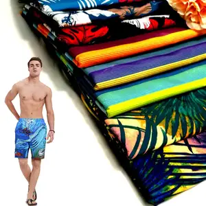 Polyester Printed Microfiber Peach Skin For Short Beach And Pants Fabric