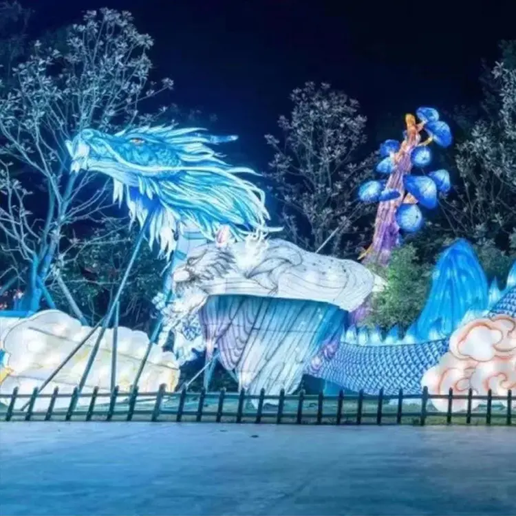 Traditionelle chinesische Neujahr Festival Park LED Dekoration Licht Unterhaltung im Freien große chinesische Seiden laterne Show zum Verkauf