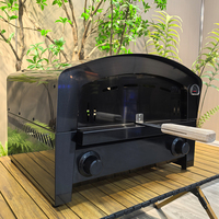 Oven Pizza Portabel Premium Berbahan Bakar Propana untuk Memasak di Luar Ruangan, Pembuat Pizza Gas untuk Meja Dapur, Kontrol Tombol Ganda, Termometer, Baja Tahan Karat