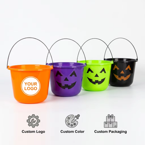 Simpatico Secchiello di Plastica a Forma di <span class=keywords><strong>Zucca</strong></span> per Bambini, Contenitore per Caramelle di <span class=keywords><strong>Halloween</strong></span>, <span class=keywords><strong>Decorazione</strong></span> - Product Image 6