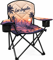 Chaise de camping pliante rembourrée surdimensionnée NBT moderne, cadre en acier allié, matelassage premium, portable pour voiture, camping, pêche, et événements en plein air