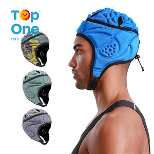 Top One logotipo personalizado hombres verde blanco suave Shell acolchado Rugby Headgear casco de fútbol - Product Image 1