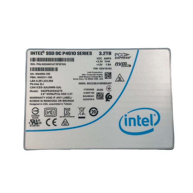 High Performance SSDPE2KE032T807 New Original Inter SSD DC P4610 Series 3.2TB 2.5'' NVMe/PCle SSD Solid State Drive for Server